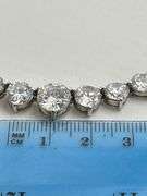 925 Sterling Silver Gratuated Tennis CZ Necklace