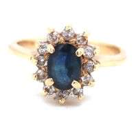 Classic 14K YG Sapphire & Diamond Ring