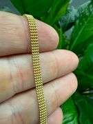 Gold Plated Sterling Silver Ball Bead Strand Chain 4mm 925 Italy Bracelet 7"