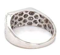 14kt White gold 0.75ctw PC, baguette and round diamond Gent's ring