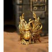 Solid Brass Sitting Dragon Collectible