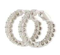 6.00ctw Round Diamond Double Row Inside Out Hoop Earrings in 14K