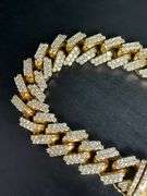 MEN'S 14K YELLOW GOLD AND DIAMOND CUBAN LINK BRACELET. CERTIFIED. OVER 135 GRAMS.