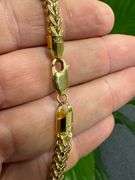 10k Yellow Gold Hollow Franco Wheat Rope Chain 5mm Bracelet 8"