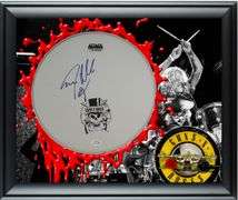 Guns N Roses Steven Adler Autographed Signed Custom Framed Drum Head Display ACOA