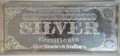 Gorgeous One-Half Troy Pounds pure .999 fine silver $500 facsimile in plastic