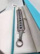 Cloth Woven Diamond Studded Bracelet with Precious Kyanite