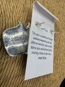 Original Handmade Mosaico Hamsa Earrings & Pendant 925 Sterling Silver Mexico Artistic Jewelry