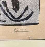 Highly Collectible and Rare Pablo Picasso Hand-Signed Original Linocut