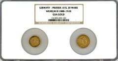 Germany (Prussia) 10 & 20 Mark Gold Pieces. NGC GSA Gold graded