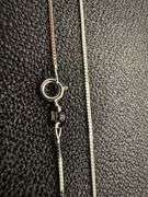 10k White Gold Solid Box Link Chain 0.7mm Necklace 24"