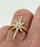 925 Sterling Silver Full Crystal Pave Starburst Ring