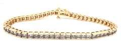14kt Yellow gold 5.50ctw bar set diamond tennis bracelet