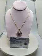 Extremely fine quality one Cabochon Ruby and Sapphire pendent in silver, GGA certfied