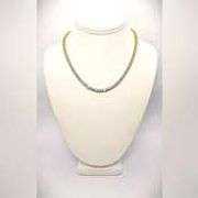 Sparkling 18 Kt Yellow Gold Plated 18.5 Cttw Simulated Diamond Tennis Necklace