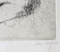 Highly Collectible and Rare Marc Chagall Antique Hand-Signed Drypoint Etching