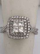 CERTIFIED LADIES 14K WHITE GOLD AND DIAMOND RING