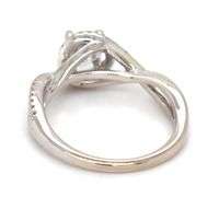 Gabriel & Co 14kt White gold round brilliant cut and halo infinity ring