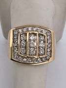 MEN'S CERTIFIED 10K YELLOW GOLD DIAMOND RING