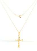 14kt Yellow gold cross pendant on chain