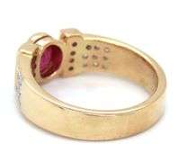 14kt Yellow gold 0.50ct oval ruby and 0.25ctw diamond ring