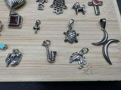.925 Sterling Silver Curated 20 Pendant Lot Various Sizes & Styles