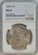 Super Gem BU 1898-O Morgan Silver Dollar. NGC MS65