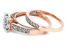 Modern 10K Rose Gold 2 Pc. Diamond Set