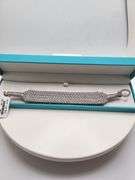 Cloth Woven Diamond Studded Bracelet with Precious Kyanite