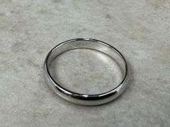 10k White Solid Gold 3mm Domed Plain Men's Women's Wedding Band Size 9