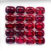 Graduated color! VS-VVS clarity! Matched size! 4.92ct red Spinel set!