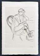 Very rare Henri Matisse etching signed in the plate, C.1920, from the series of Cinquante Dessins