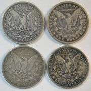 4 Different Morgan Silver Dollars 1891-O to 1901-O
