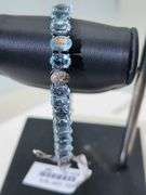 Fresh Blue Aquamarine Bracelet in Diamond Studded Silver