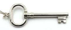 Tiffany & Co large oval key pendant on chain