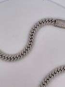 CERTIFIED 14 K WHITE GOLD DIAMOND CUBAN LINK CHAIN 168.8 GRAMS