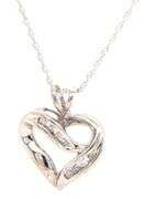 10kt White gold diamond heart shaped pendant on chain