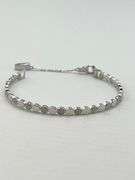 925 Sterling Silver alternating Round Disk Tennis Bracelet