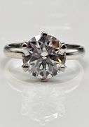 Ladies 14 K White Sparkling 2.5 Ct White Gold Simulated Lab Diamond Ring