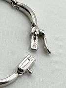 14KT White Gold U Shaped Link Chain Accented With Diamond and Tahitian Pearl Drop Necklace