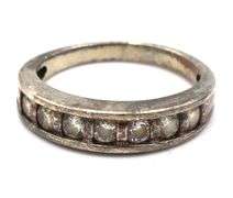 Group lot of 3 Vintage 925 sterling silver cubic zirconia rings