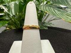 10k Yellow Solid Gold 4mm Domed Plain Men's Women's Wedding Band Size 7