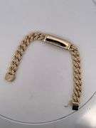 BRAND NEW CERTIFIED MEN'S CUBAN LINK DIAMOND ID BRACELET. 18K GOLD