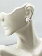 295 Sterling Silver White Mother Of Pearl Four Clover Motifs Earrings