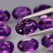 Top royal purple! 5.92ct 6x4mm real Bolivian Amethyst set!