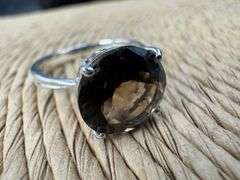 Sterling Silver Smoky Quartz Gemstone Ring Size 7