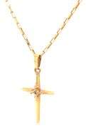 14kt Yellow gold cross pendant on chain