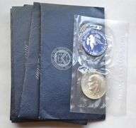 Six 1972 Blue Pack Unc Ike Silver Dollars