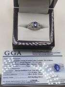 Very fine Tanzanite ring in silver , GGA certified