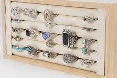 Sterling Silver Ring Assortment Various Sizes & Styles (20 Ring Lot)